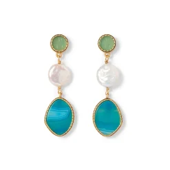 Ancient Mixed Motifs Glass Triple-Drop Earrings*The Met Store Cheap