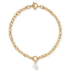 Cypriot Twist Pearl Chain Pendant Necklace and Triple-Hoop Earrings Set*The Met Store Sale