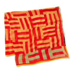 Gee's Bend Kennedy Basket-Weave Oversize Square Scarf*The Met Store Shop
