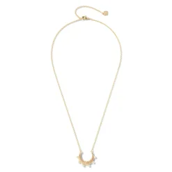 Hammered Crescent Pearl Pendant Necklace*The Met Store Store