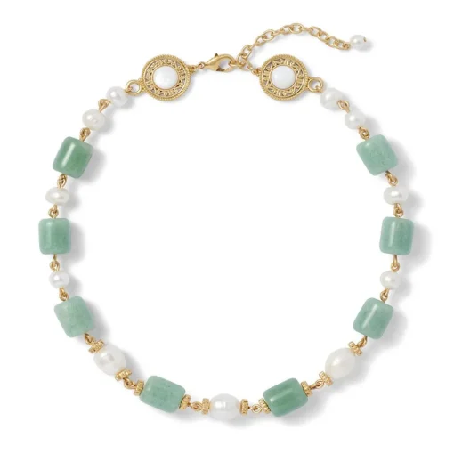 Karavas Gems Large-Bead Aventurine and Pearl Necklace and Drop Earrings Set*The Met Store Outlet