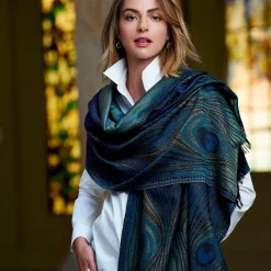 Louis C. Tiffany Peacock Feather Wool-Blend Shawl*The Met Store Cheap