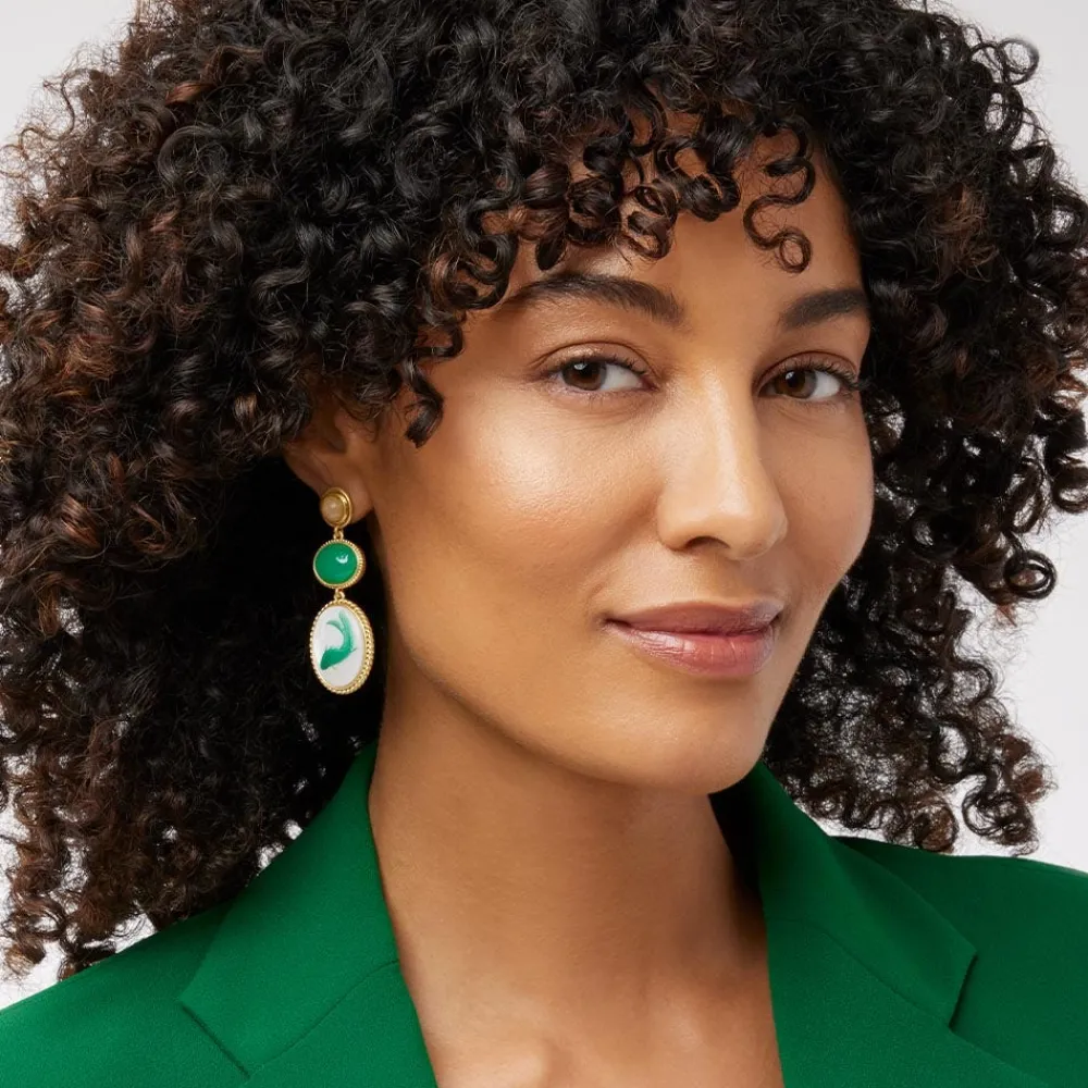 Qing Bottle Fish Cameo Drop Earrings*The Met Store Outlet