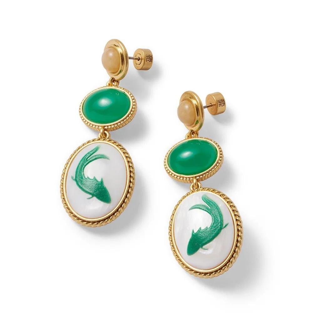 Qing Bottle Fish Cameo Drop Earrings*The Met Store Outlet