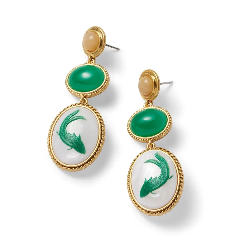 Qing Bottle Fish Cameo Drop Earrings*The Met Store Outlet