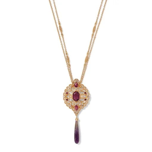 Turkish Amethyst Long Pendant Necklace and Statement Earrings Set*The Met Store Flash Sale