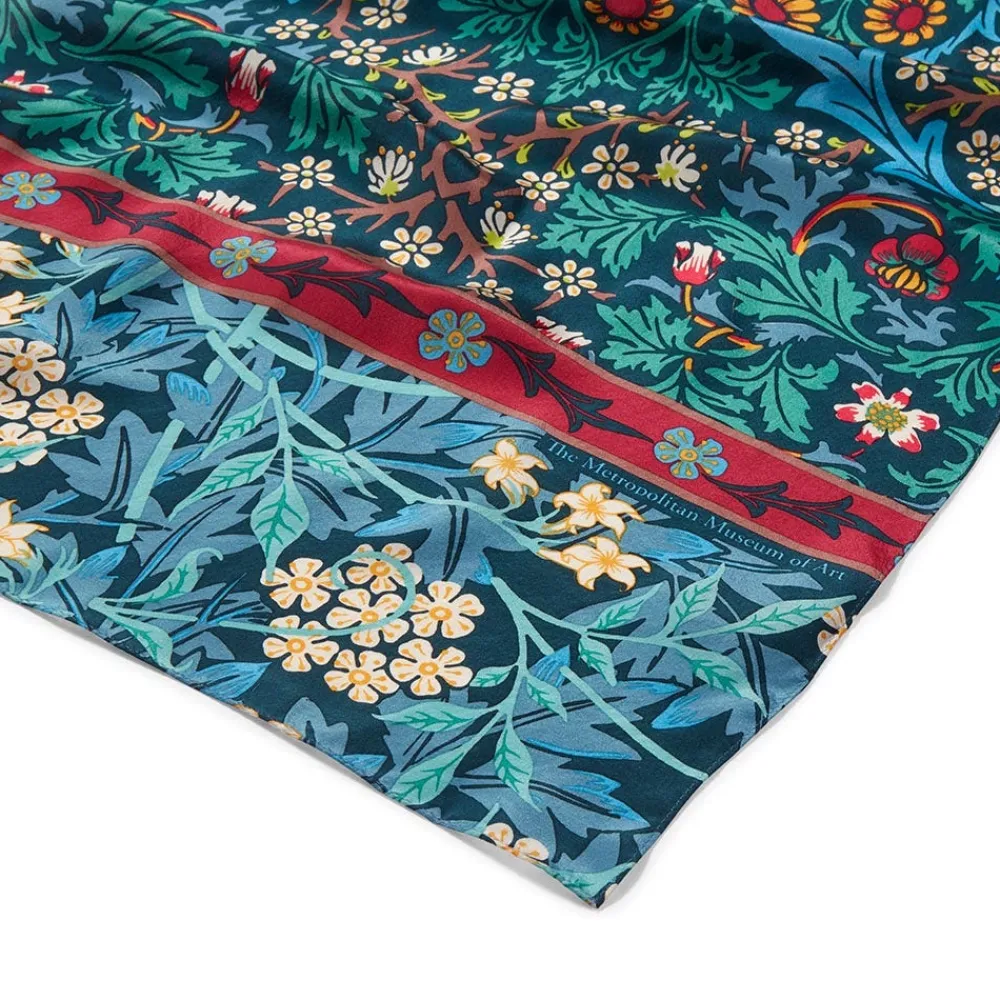 William Morris Mixed Patterns Oblong Silk Scarf*The Met Store Cheap