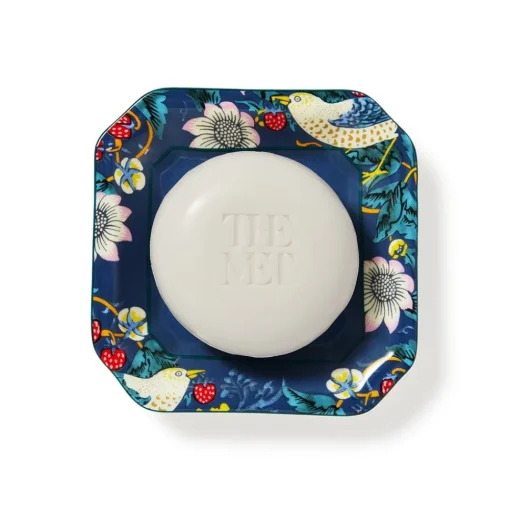 William Morris Strawberry Thief Scented Soap and Porcelain Dish Gift Set*The Met Store Hot